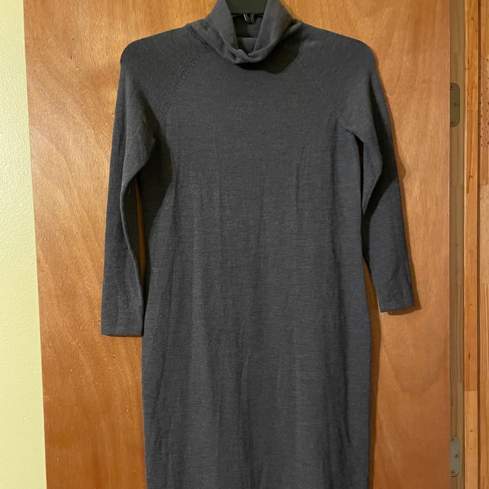 Talbots Dark Gray Italian Merino sweater dress (OLCC)